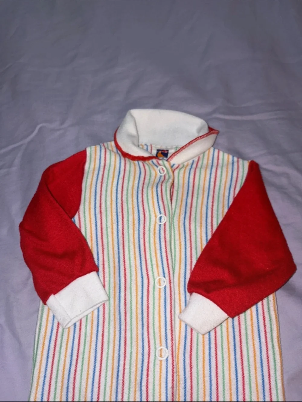 Vintage 1980s-1990s Carter's Rainbow Striped Footie Pajamas